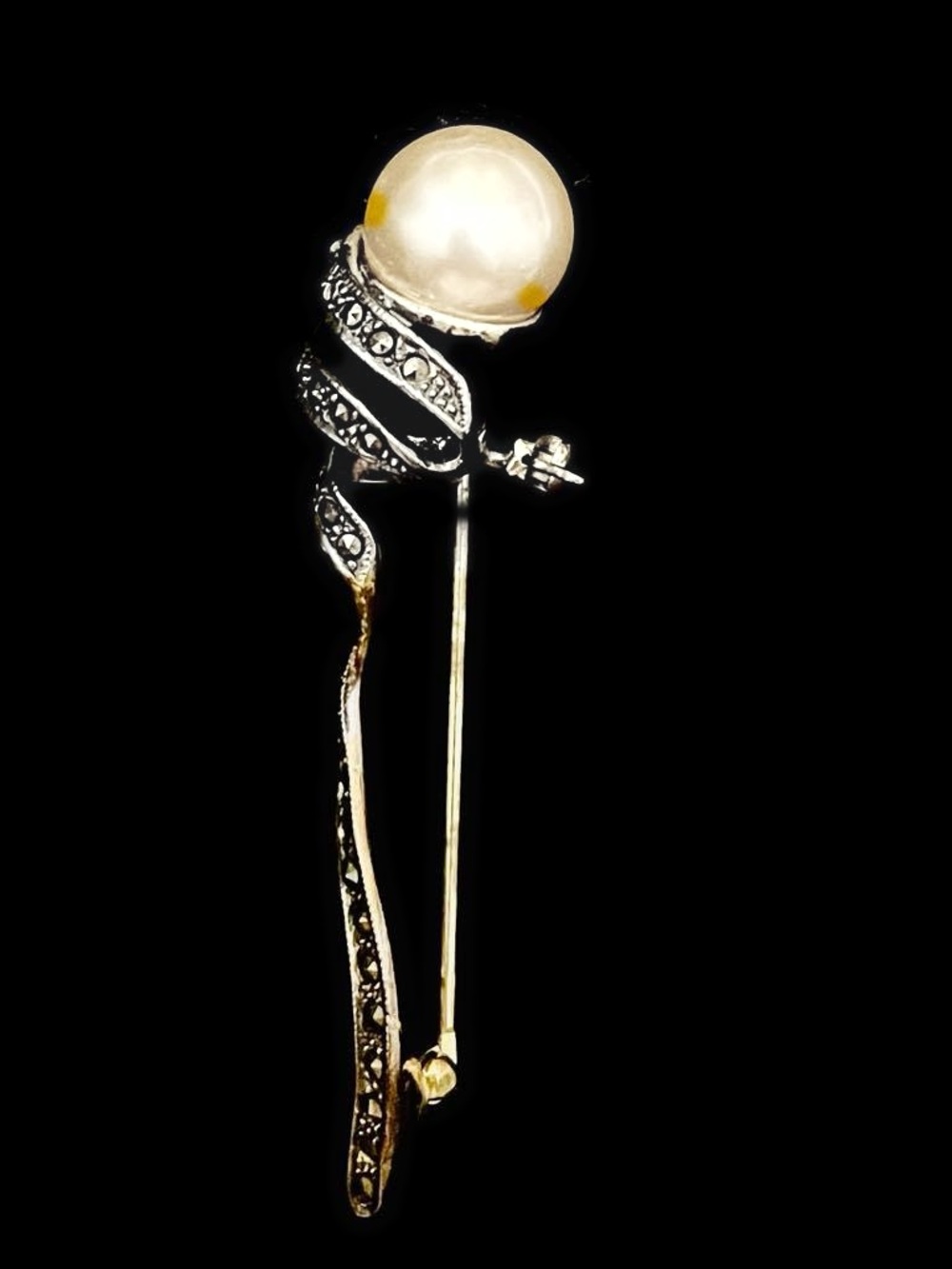 Sterling Silver Brooch Pin. 2” long.